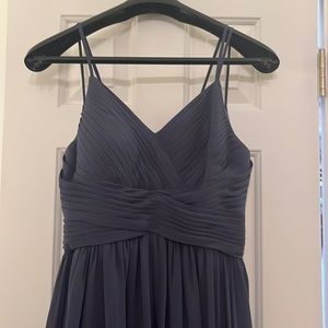 Steel Blue David’s Bridal bridesmaid dress